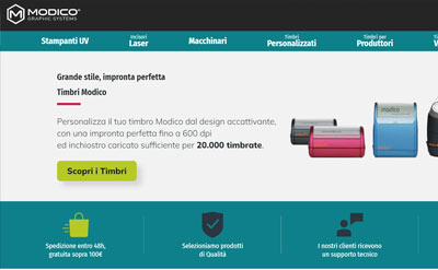 Modico Graphics - Ecommerce per la vendita di timbri personalizzati